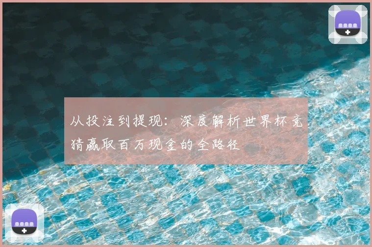 从投注到提现：深度解析世界杯竞猜赢取百万现金的全路径